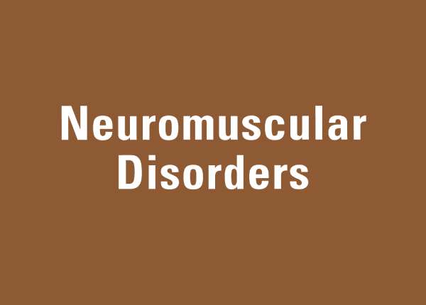 white logo for Neuromuscular Disorders on brown box